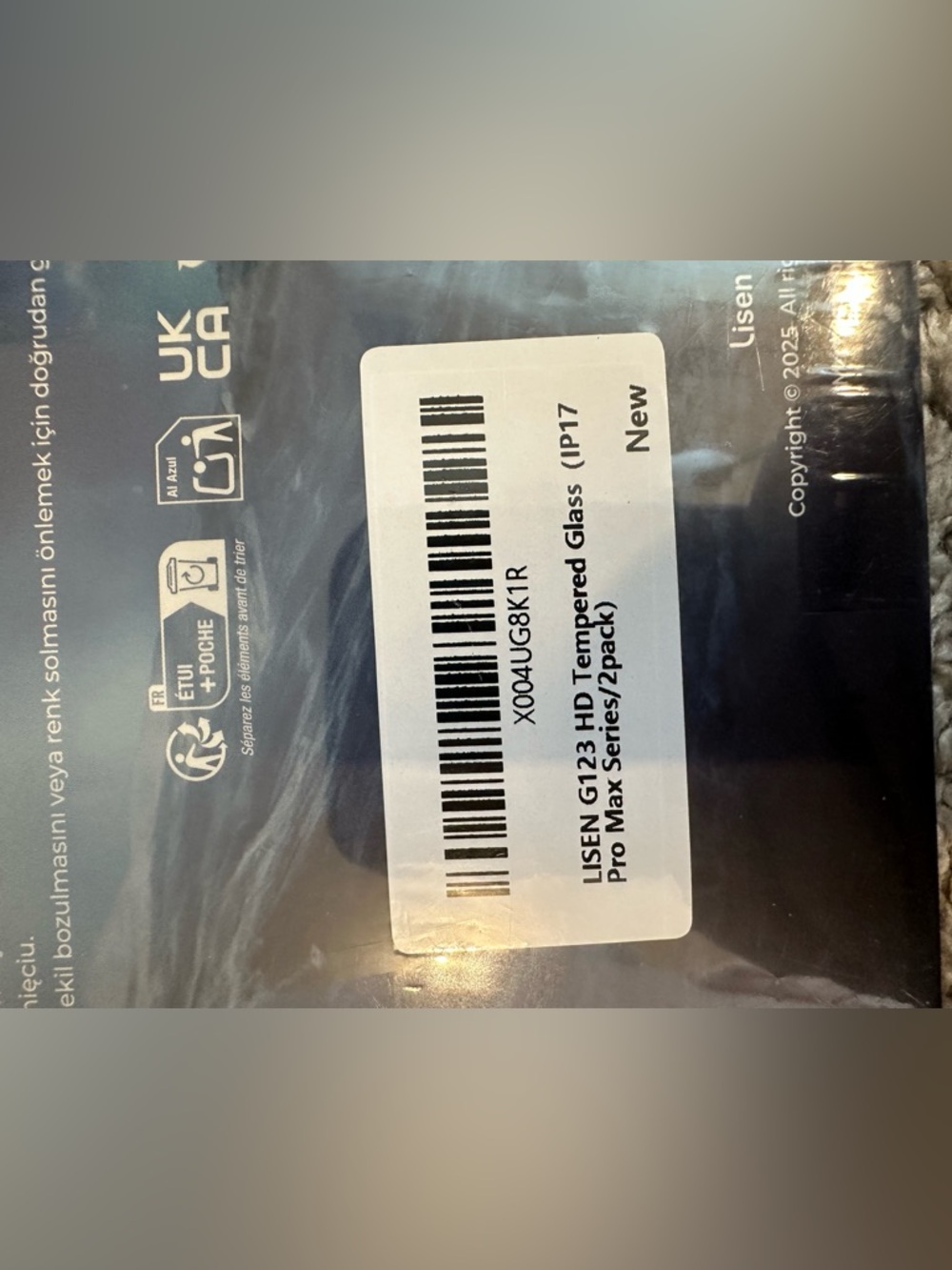 LISEN G123 HD IPhone 17 ProMax Tempered Glass - 2pck - Picture 3 of 4